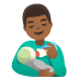 👨🏾‍🍼 man feeding baby: medium-dark skin tone display on Google